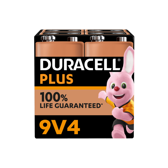 Алкални батерии 9V - Duracell Plus Power MN1604 9V - 4 броя