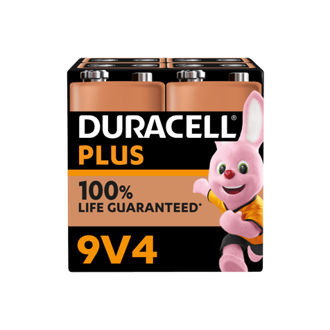 Алкални батерии 9V - Duracell Plus Power MN1604 9V - 4 броя