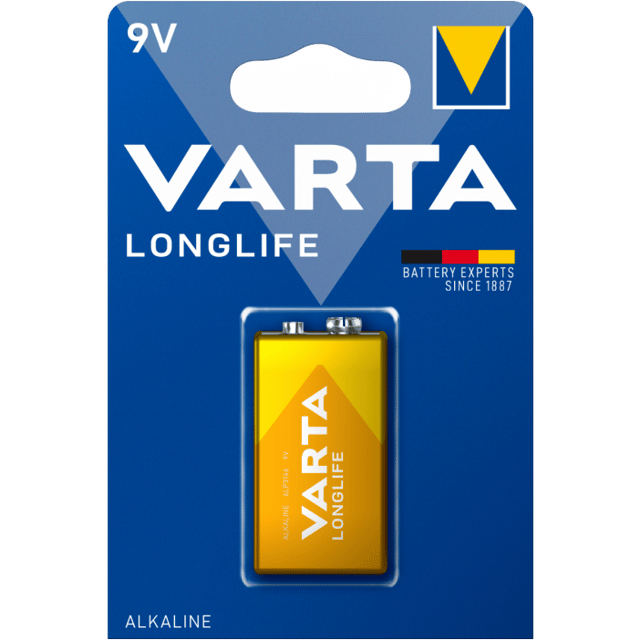 Алкална батерия 9V Varta Longlife 9V - E block