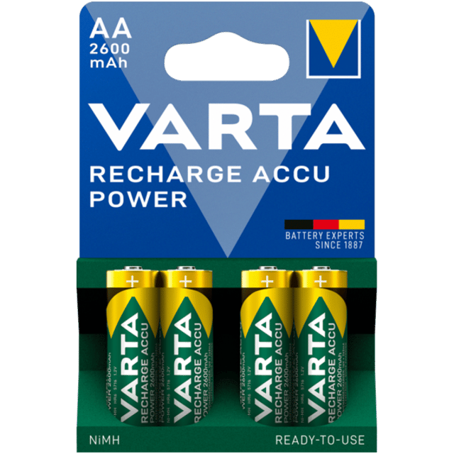 Акумулаторни батерии АА Varta Power AA - 2600 mAh - 4 броя  - 1.2V