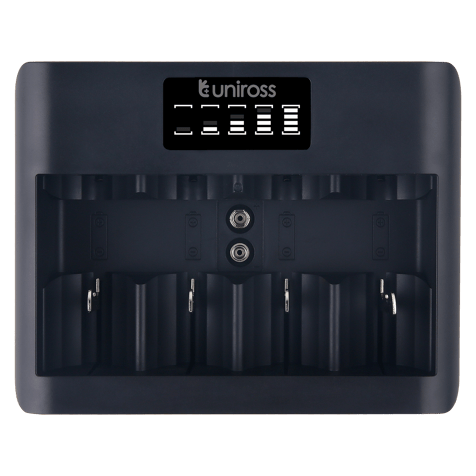 Универсално зарядно за акумулаторни батерии АА - ААА - C - D - 9V Uniross