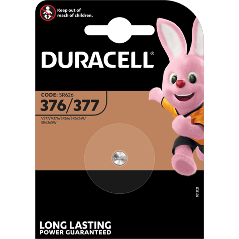 Watch Battery 377 - SR626SW - Duracell D377 - 1.55V