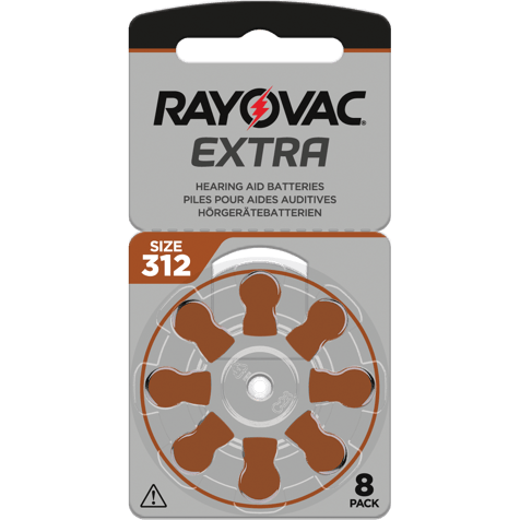 8 Батерии за слухов апарат 312 Extra Advance - Rayovac