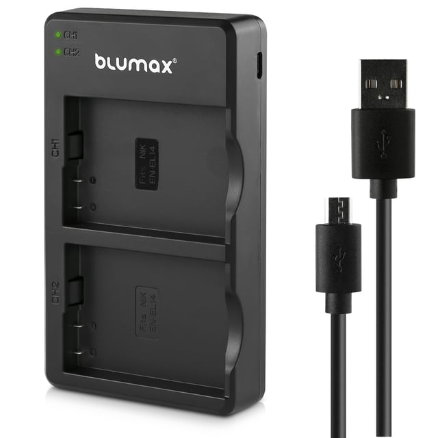 Зарядно за 2 батерии Nikon EN-EL14 с LCD дисплей - 8.4V