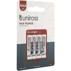 4 Алкални батерии AAA Uniross Max Power Alkaline -1.5V