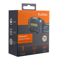 Uniross 150 lm Headlamp with 3 x AAA Batteries