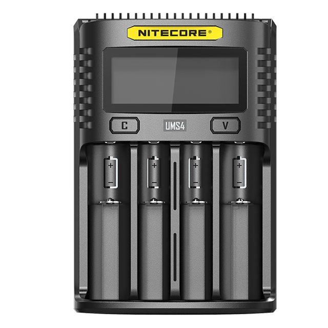 Интелигентно бързо зарядно за 4 литиево-йонни и Ni-Mh батерии с LCD дисплей - Nitecore UMS4