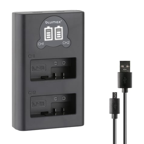 Зарядно за 2 батерии Canon LP-E8 с LCD дисплей - 8.4V