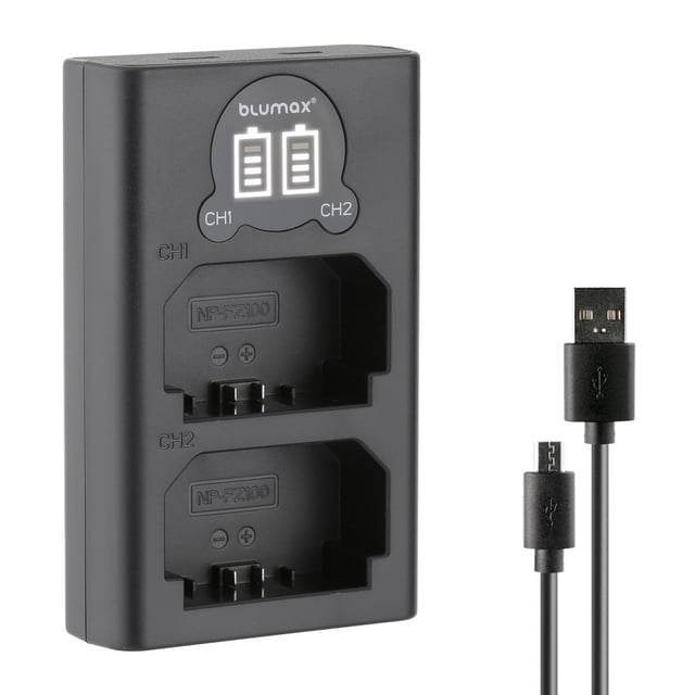 Зарядно за 2 батерии Sony FZ100 с LCD дисплей - 8.4V