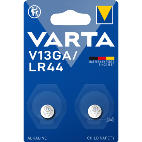 Алкални батерии LR44 Varta V13GA LR44 AG13 - 1.5V - 2 броя