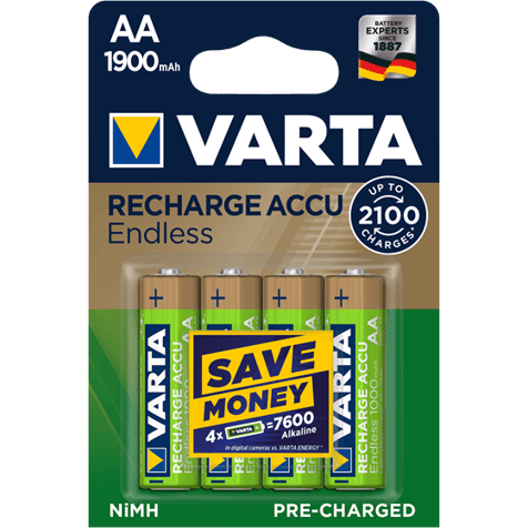 Акумулаторни батерии АА Varta Endless AA - 1900 mAh - 1.2V
