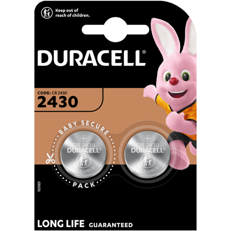 2 Lithium Batteries CR2430 Duracell DL2430 3V