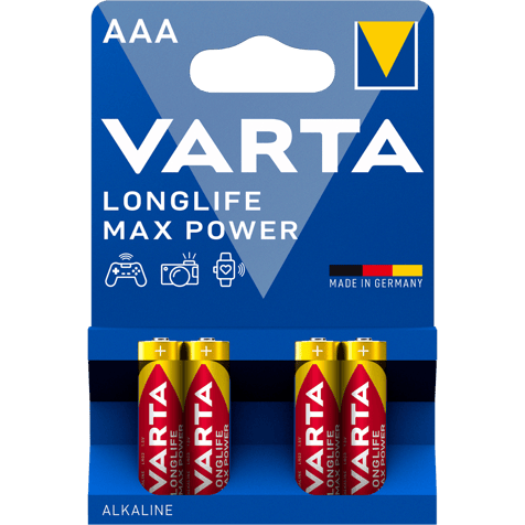Алкални батерии ААА Varta Longife Max Power AAA - 4 броя