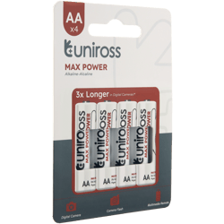 4 Алкални батерии АА Uniross Max Power Alkaline