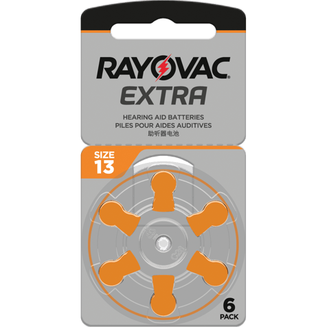 6 Hearing Aid Batteries 13 Extra Advance - Rayovac