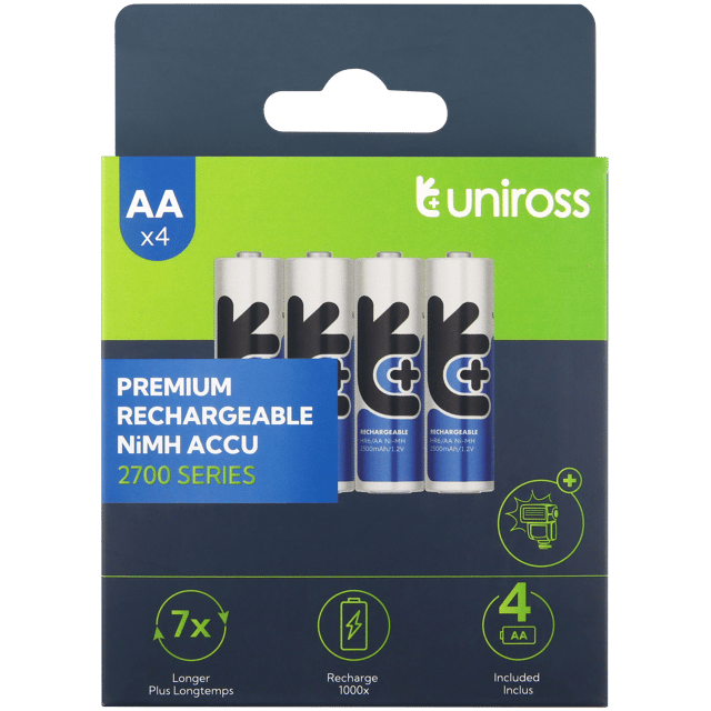 Акумулаторни батерии АА Uniross Premium AA / HR6  NIMH - 2700 mAh 1.2V