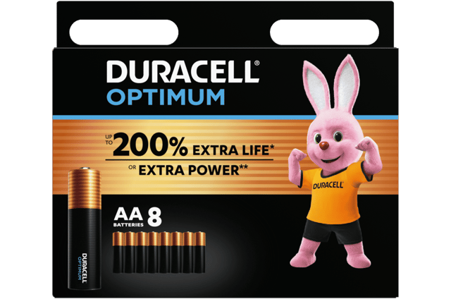 Алкални батерии АА Duracell Optimum MX1500 AA - 8 броя