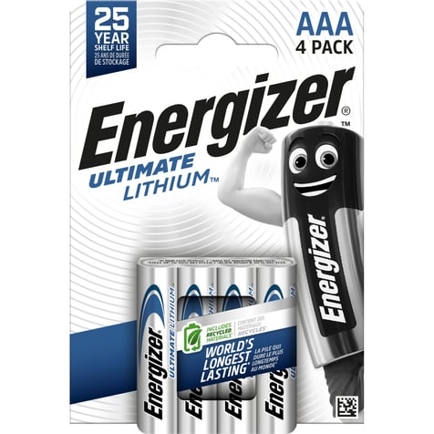AAA Lithium Batteries Energizer Ultimate Lithium 1.5V - 4 pcs