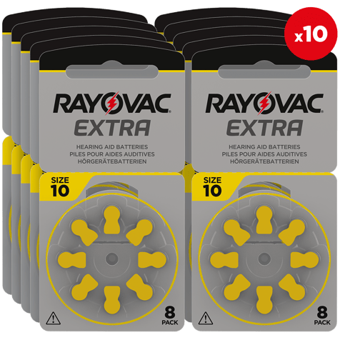80 Батерии за слухов апарат 10 Extra Advance - Rayovac PR70