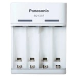 USB Зарядно за 2/4 батерии АА/ААА Panasonic Eneloop Basic
