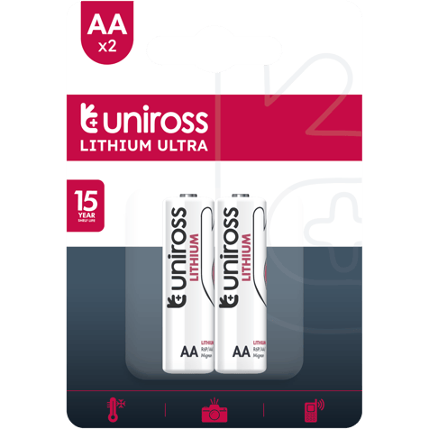 Uniross AA FR6 Ultra Lithium AA Batteries - 2 batteries