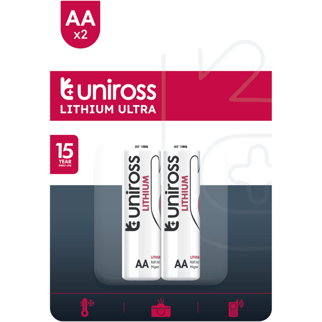 Литиеви батерии Uniross АА FR6 Ultra Lithium AA - 2 батерии