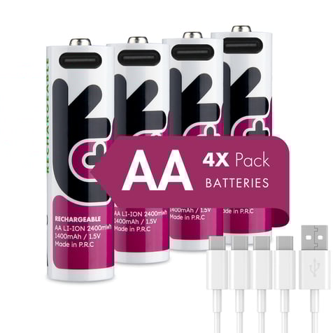 4 Акумулаторни батерии АА Uniross Li-Ion 1.5V 1500 mAh - USB - Type C