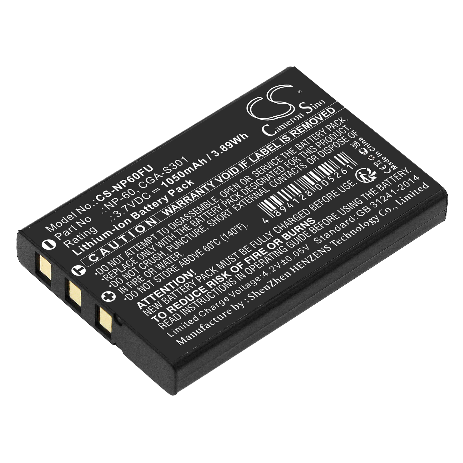 Camera Battery Panasonic CGA-S301 - 3.7V 1050 mAh