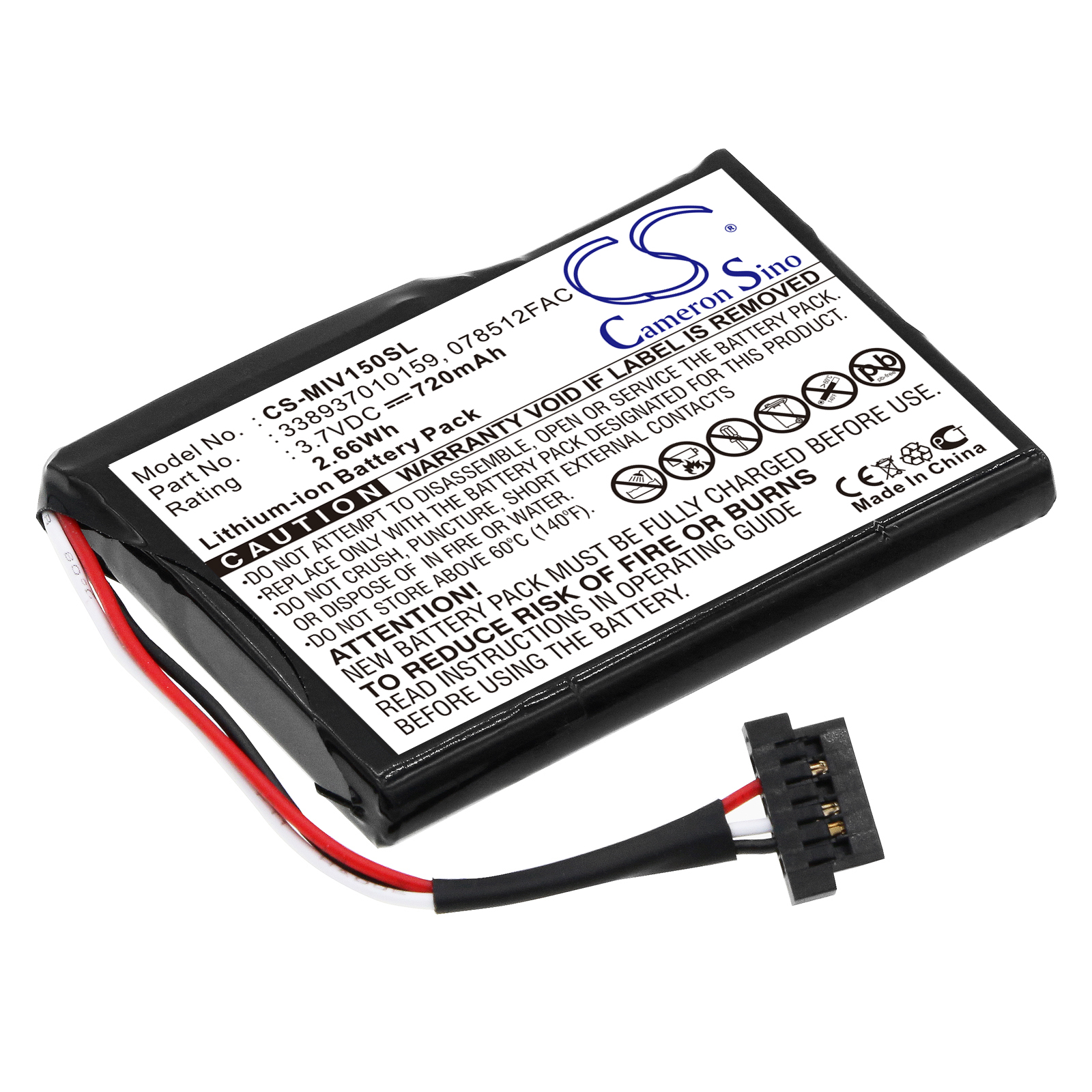 Battery for navigation Mitac Mio Moov 150
