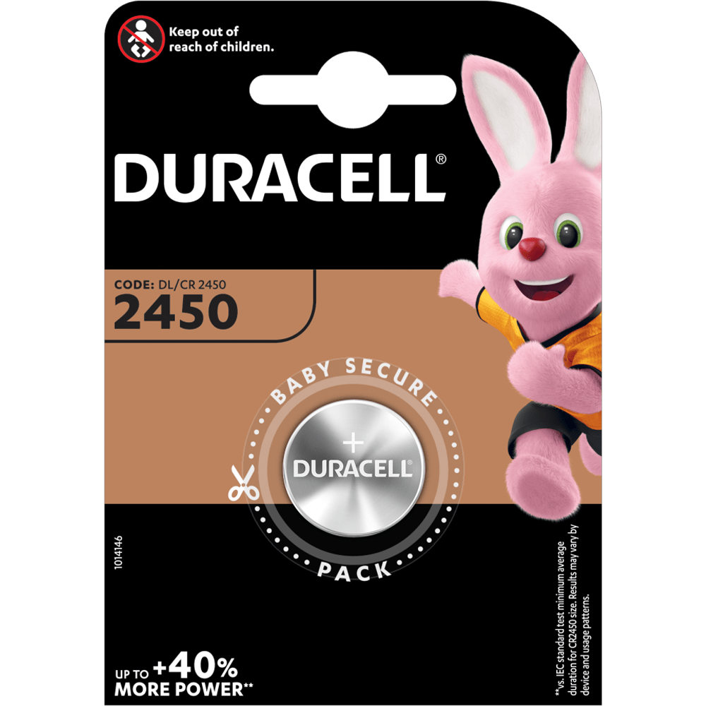 Литиева батерия CR2450 Duracell DL2450 - 3V
