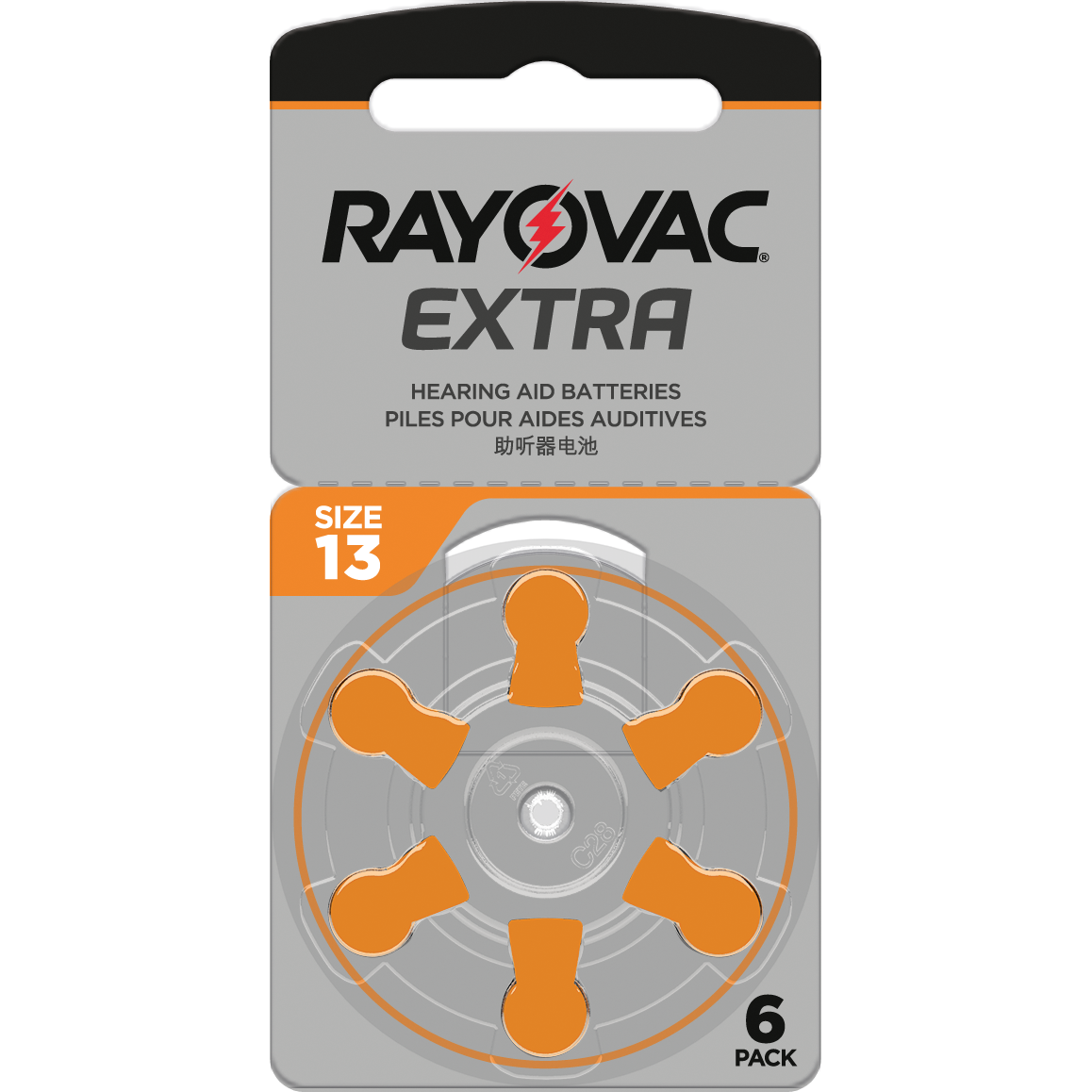 6 Hearing Aid Batteries 13 Extra Advance - Rayovac