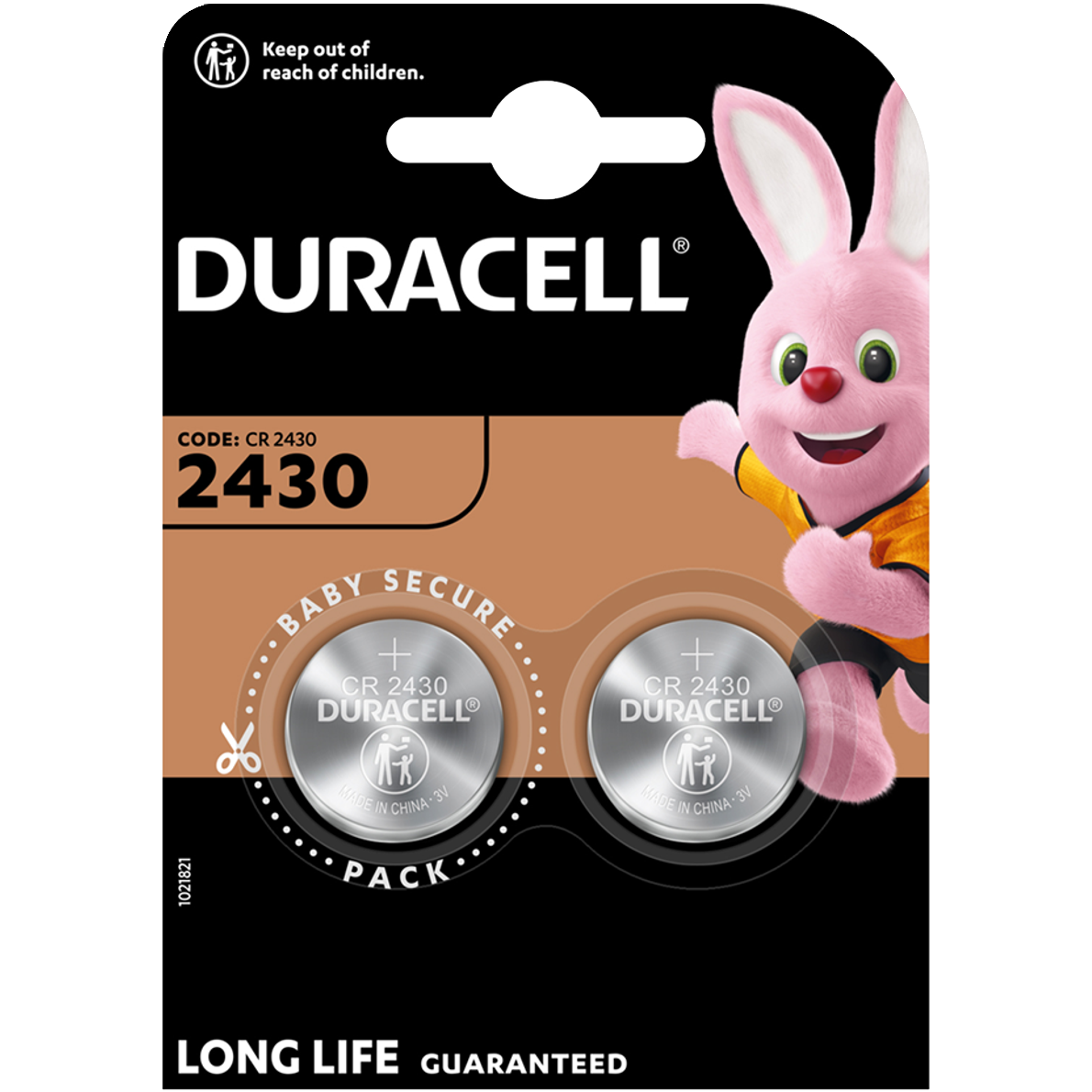 2 Lithium Batteries CR2430 Duracell DL2430 3V