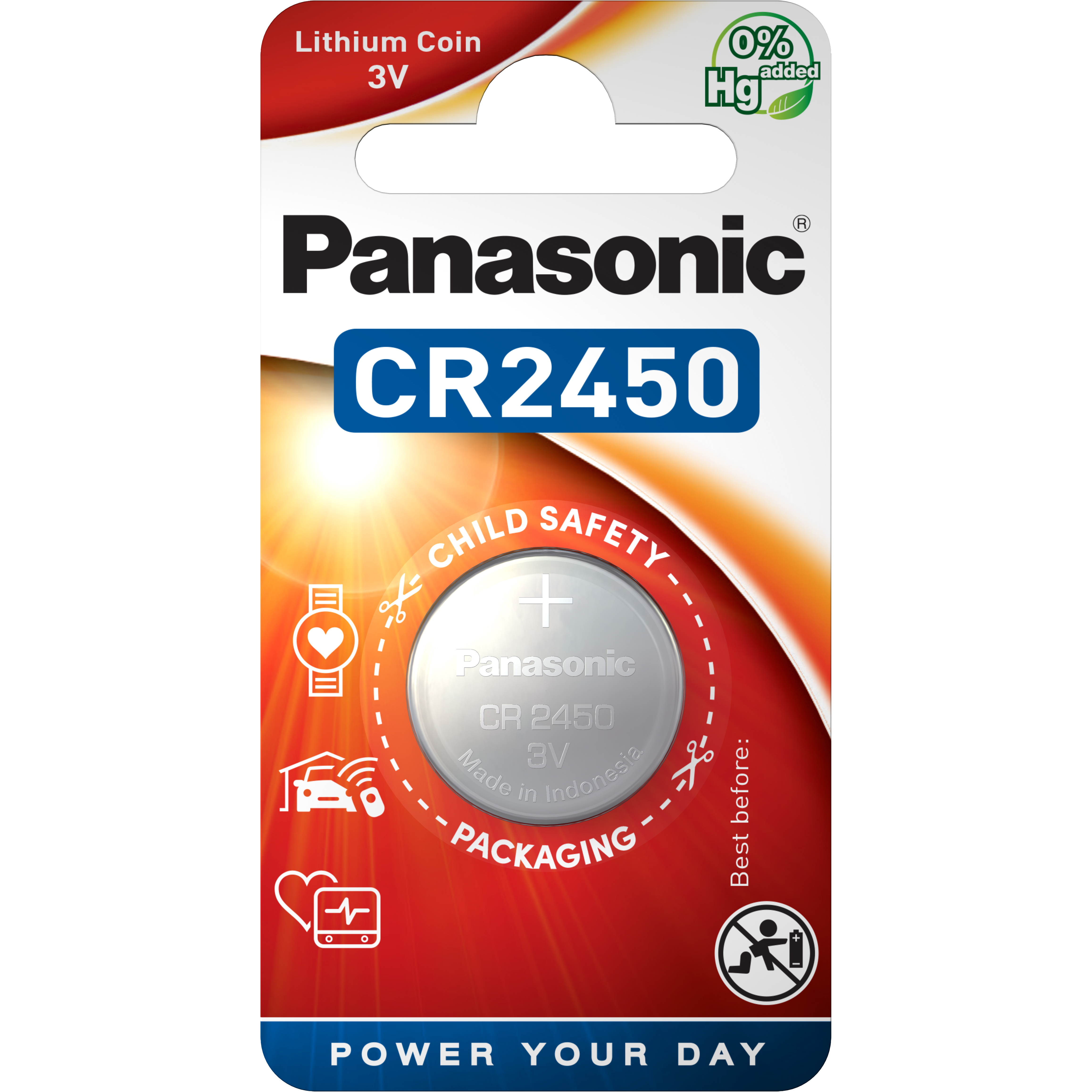 Литиева батерия CR2450 Panasonic CR2450 - 3V