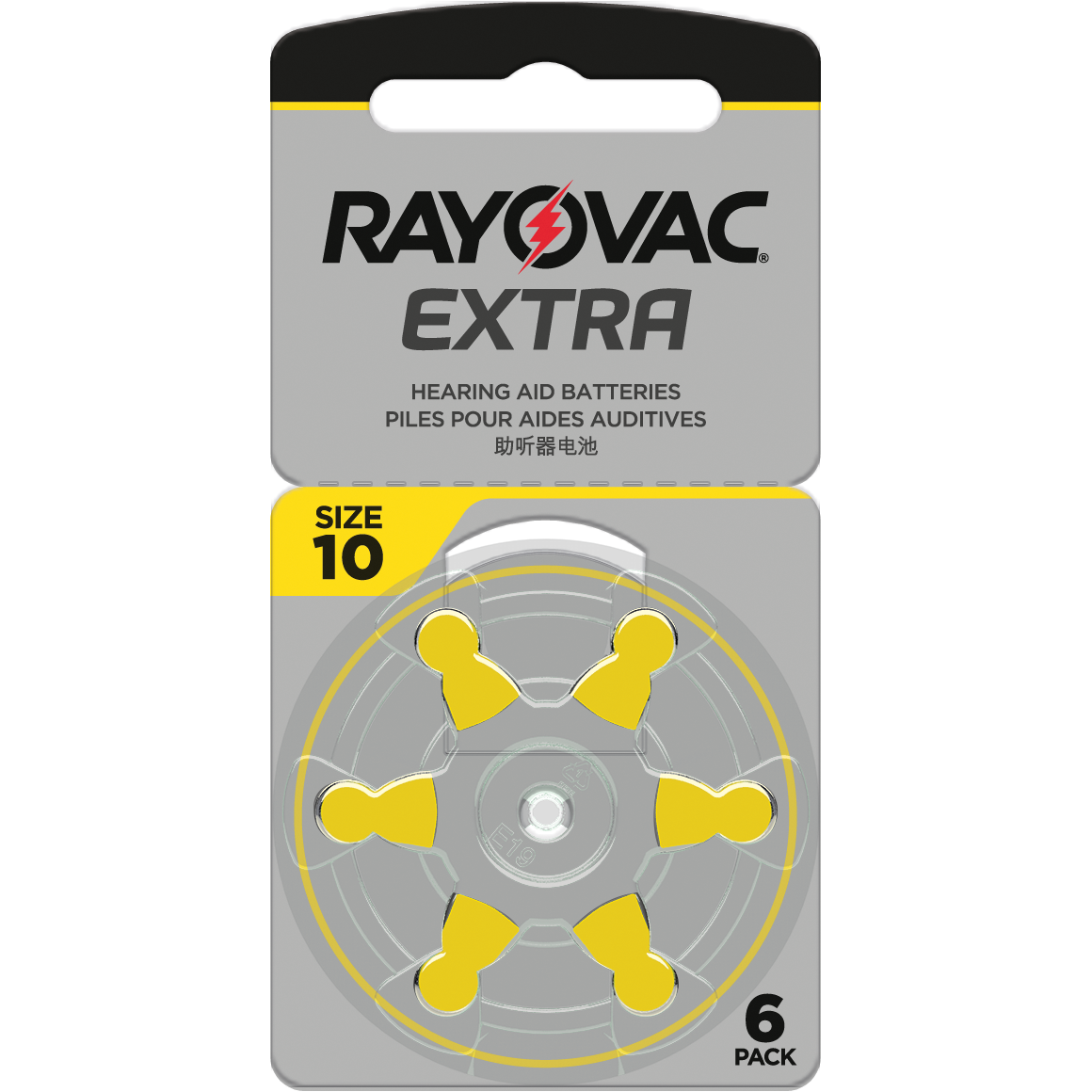 6 Hearing Aid Batteries 10 Extra Advance Rayovac PR70