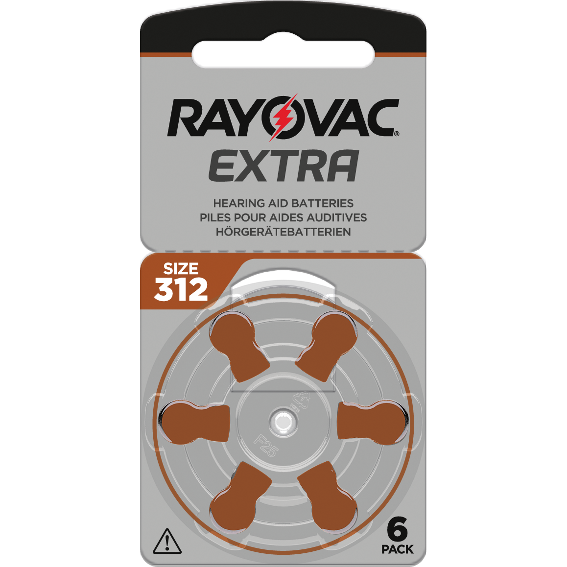 Rayovac Acoustic 312 PR41 hearing aid batteries pack of 6