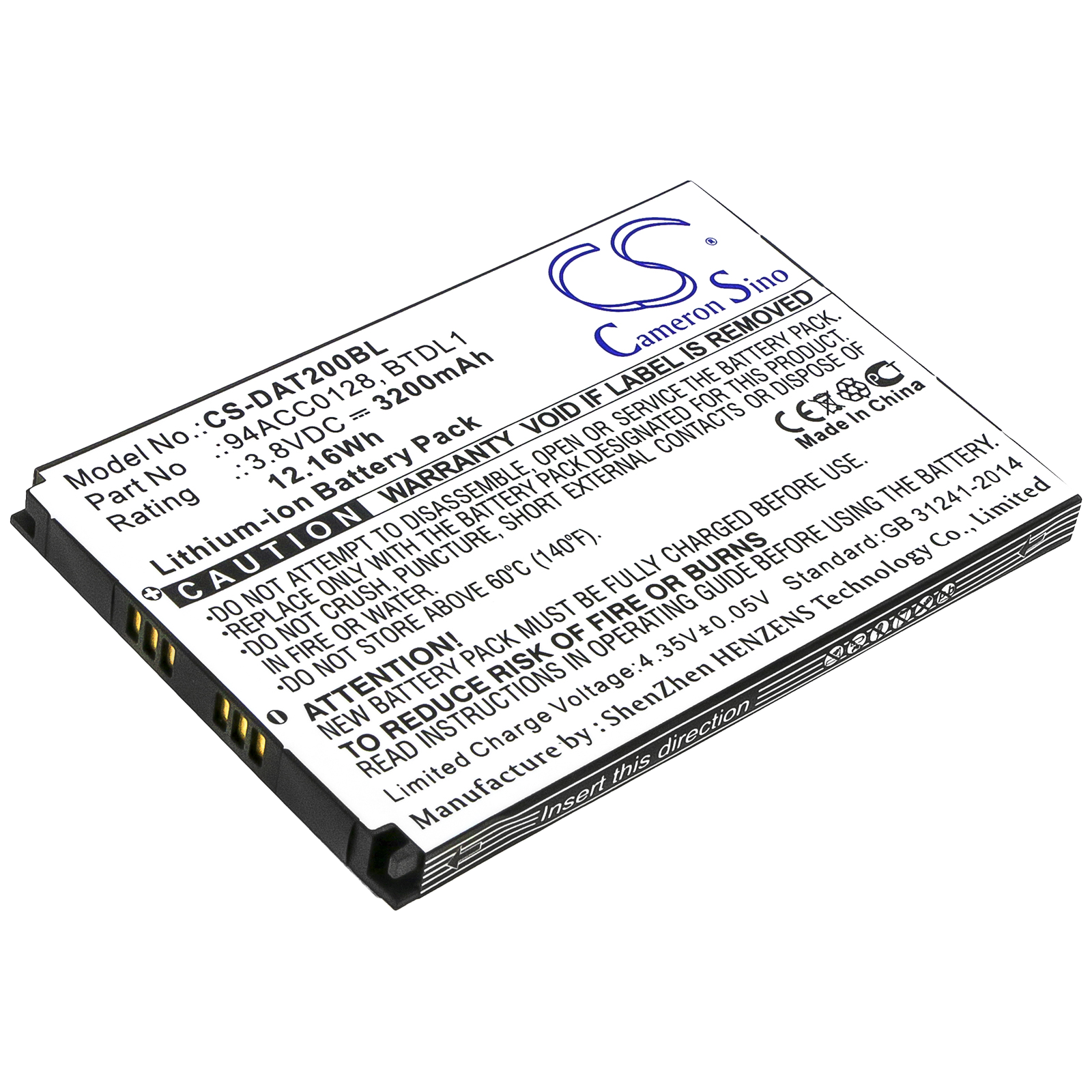Battery for barcode scanner Datalogic Axist - 3.8V 3200 mAh