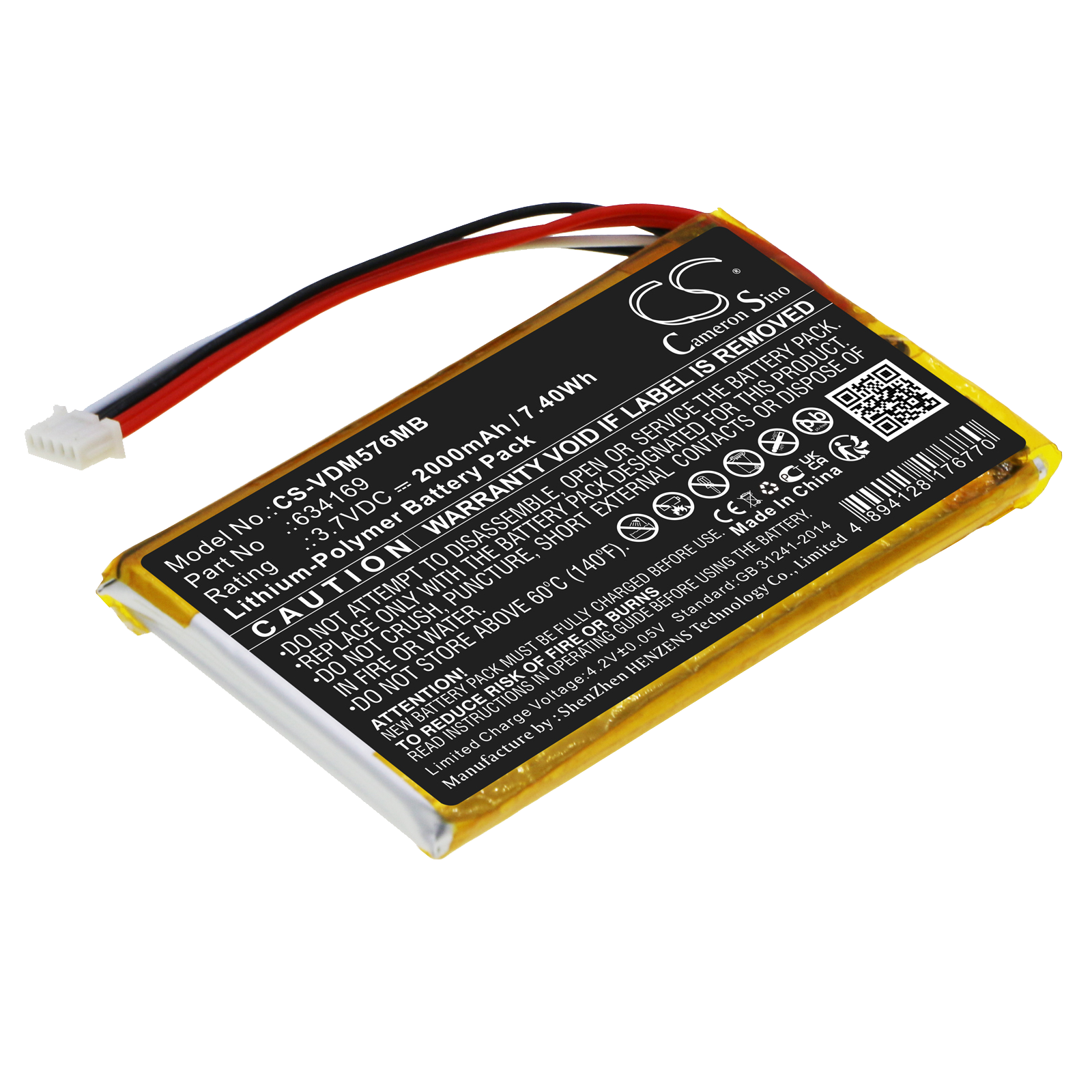 Battery for baby monitor V-Tech 634169 - 3.7V Li-Polymer