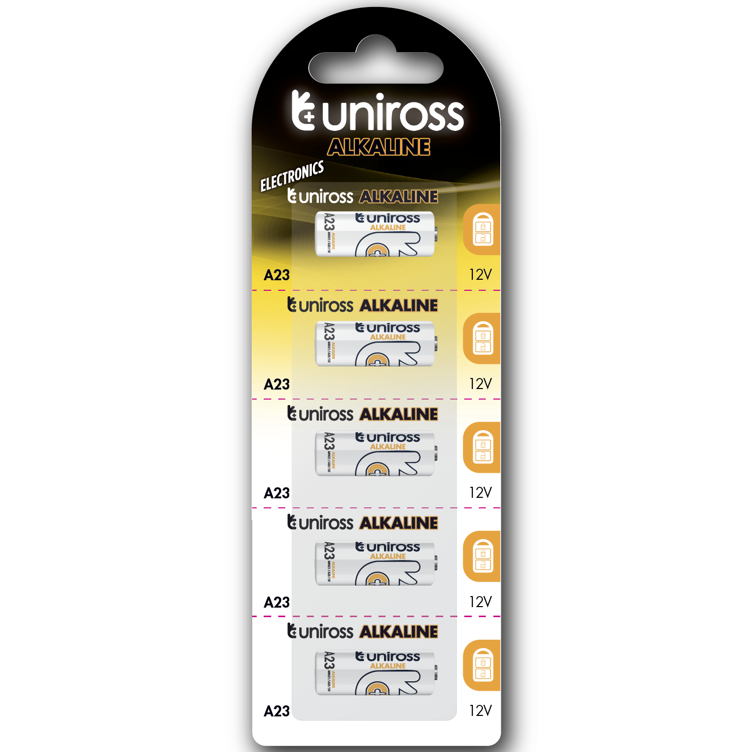 Uniross A23 LR23A 12V alkaline batteries 5 pcs