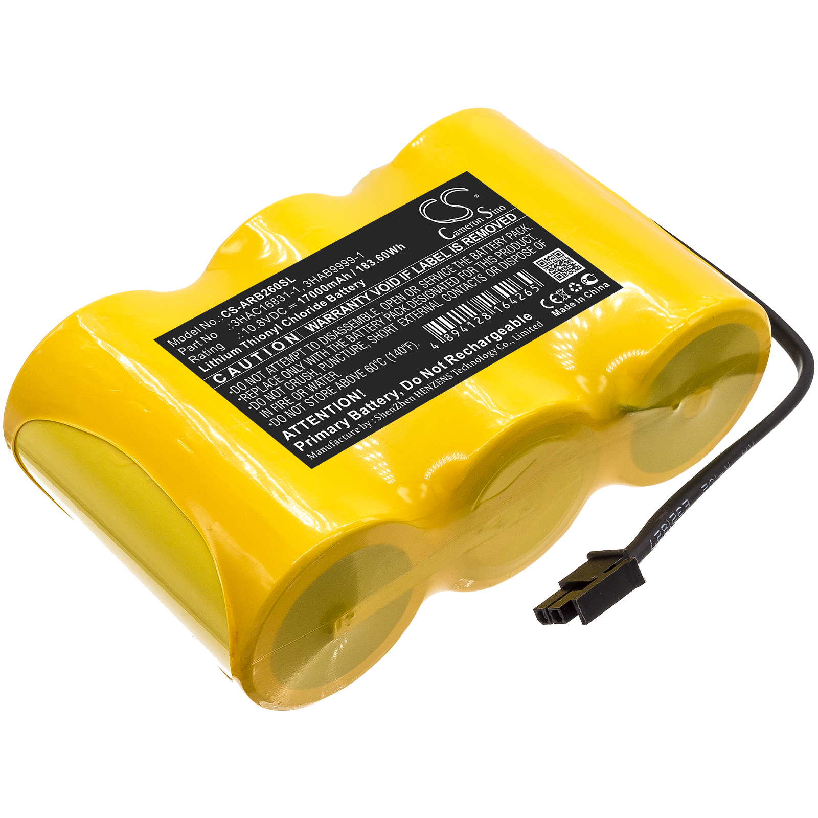 Battery for ABB 3HAC 16831-1 3HAB 9999-1 - 10.8V Li-SOCl2