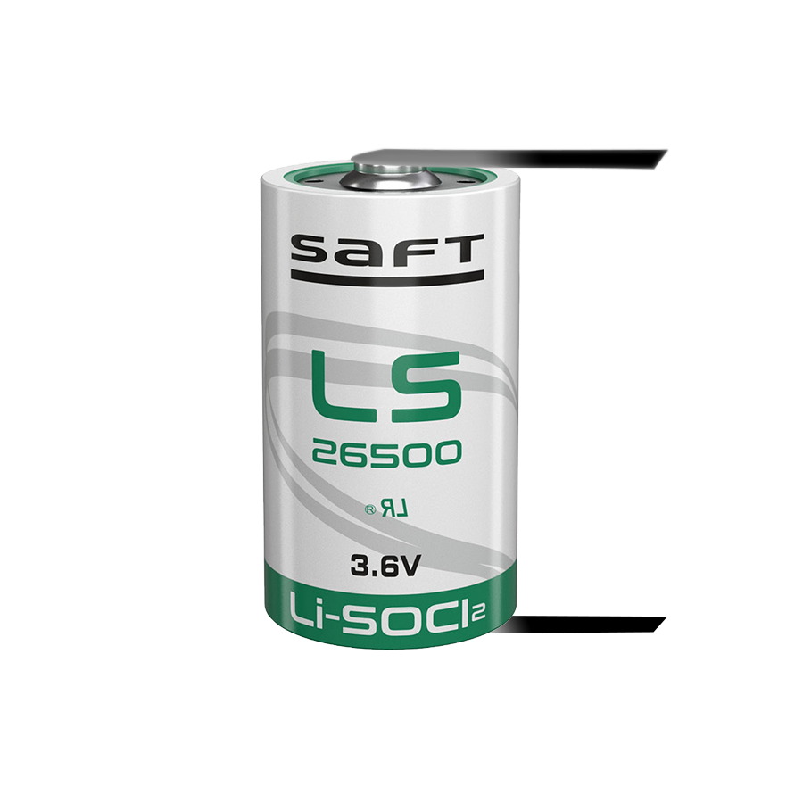 Battery LS26500 CNR SAFT Li-SOCl2 3.6V 8500 mAh with U tabs