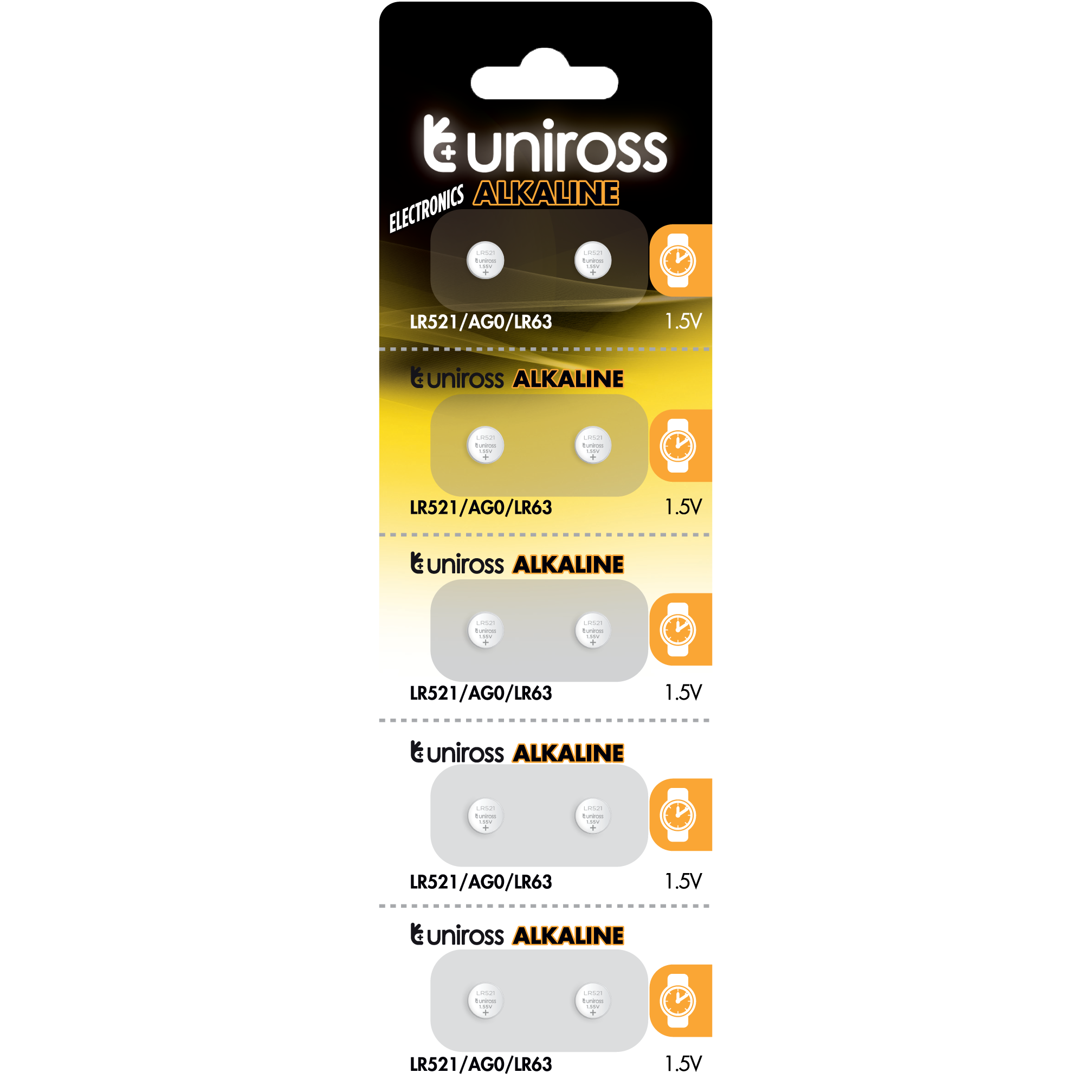 10 Alkaline Batteries AG0 Uniross LR521 - 1.5V