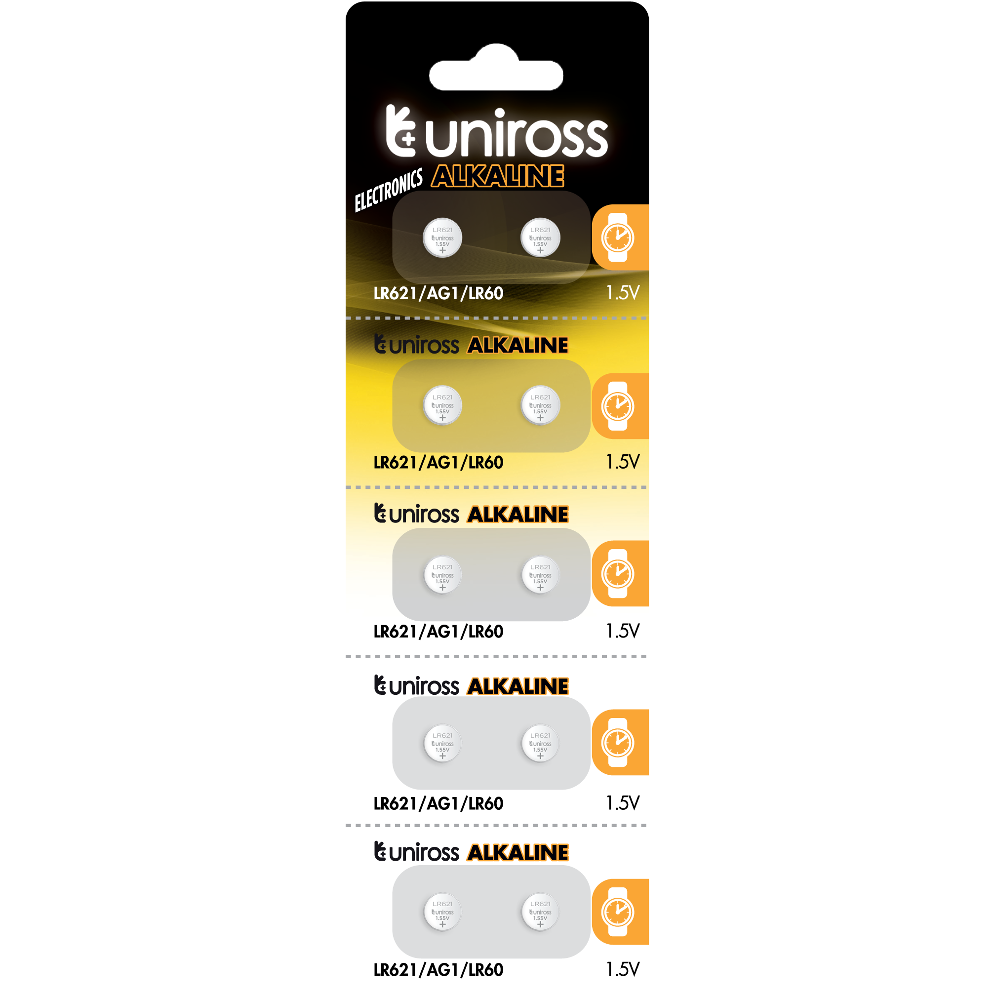 10 Alkaline Batteries AG1 LR621 364 164 - Uniross