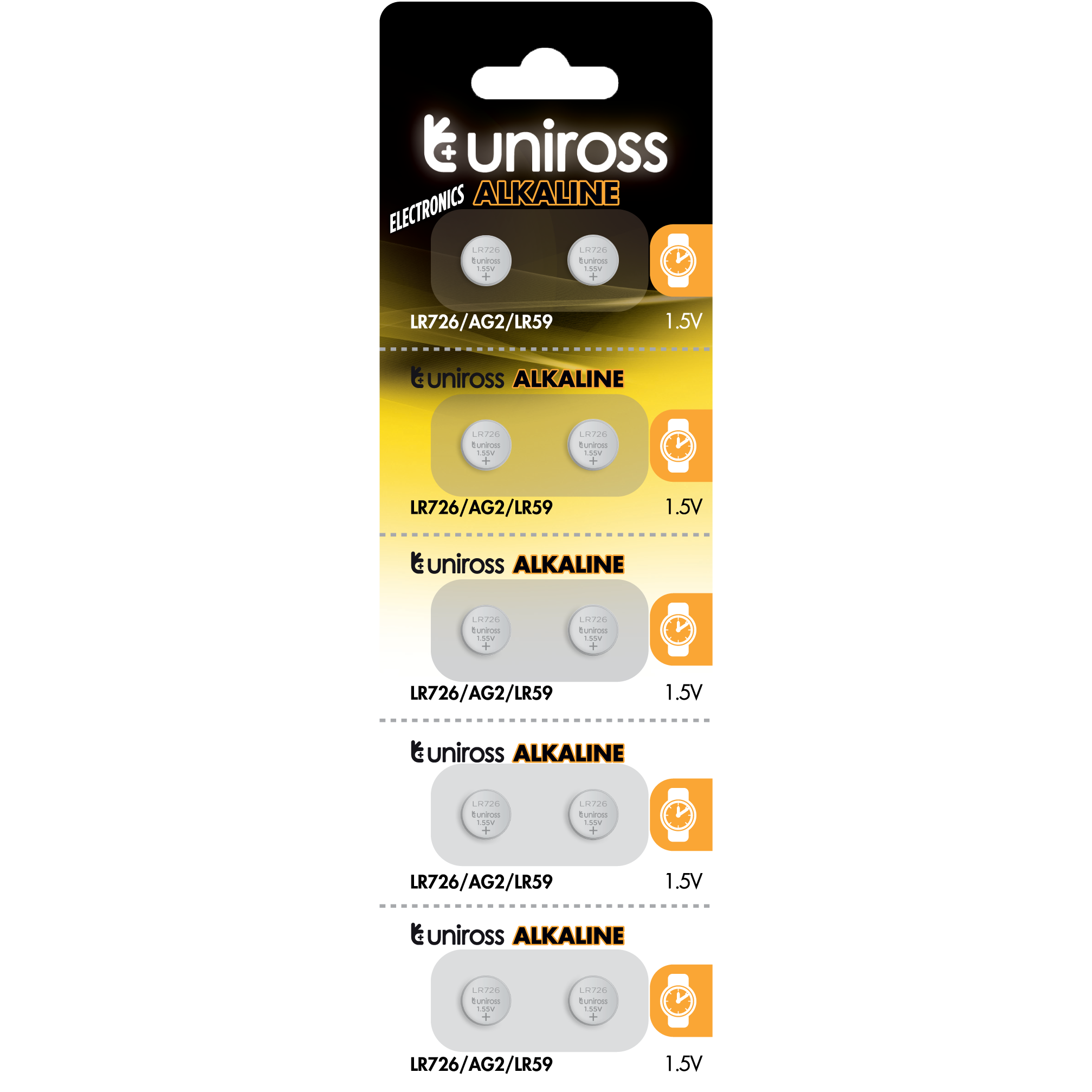 Uniross alkaline button batteries LR726 396 196 1.5V