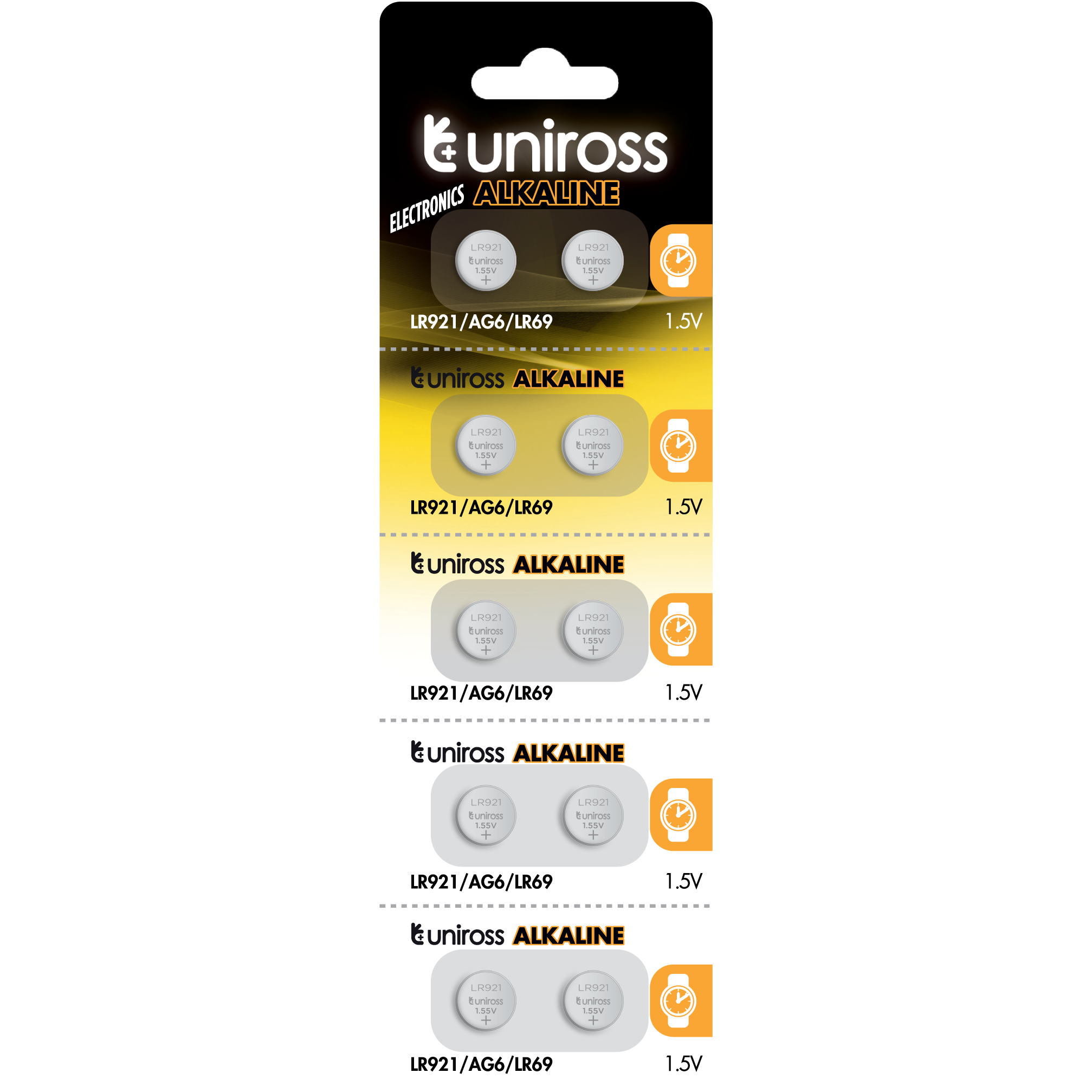 10 Alkaline Batteries AG6 LR921 371 171 - 1.55V Uniross