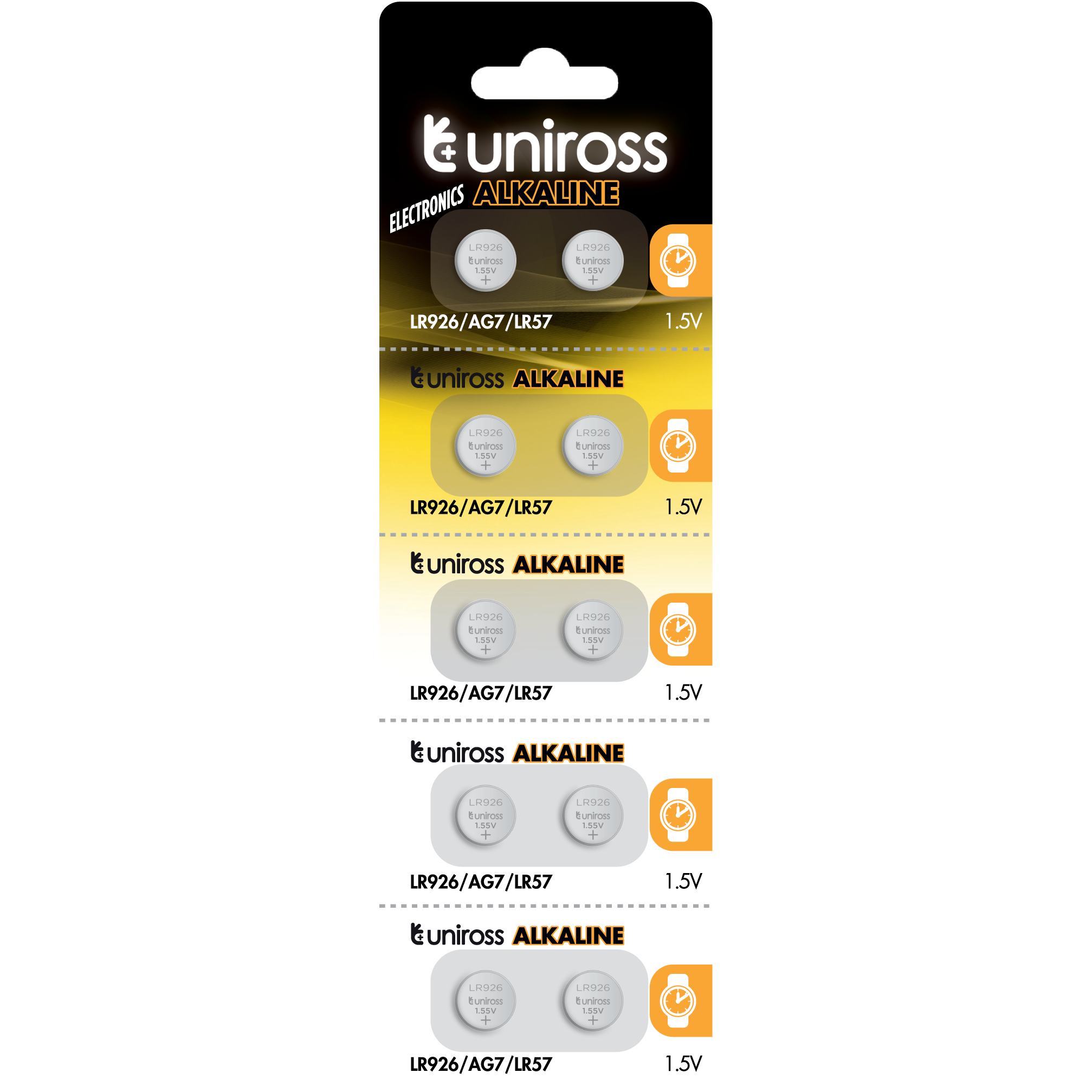 10 Alkaline Batteries AG7 LR926 395 195 1.55V Uniross