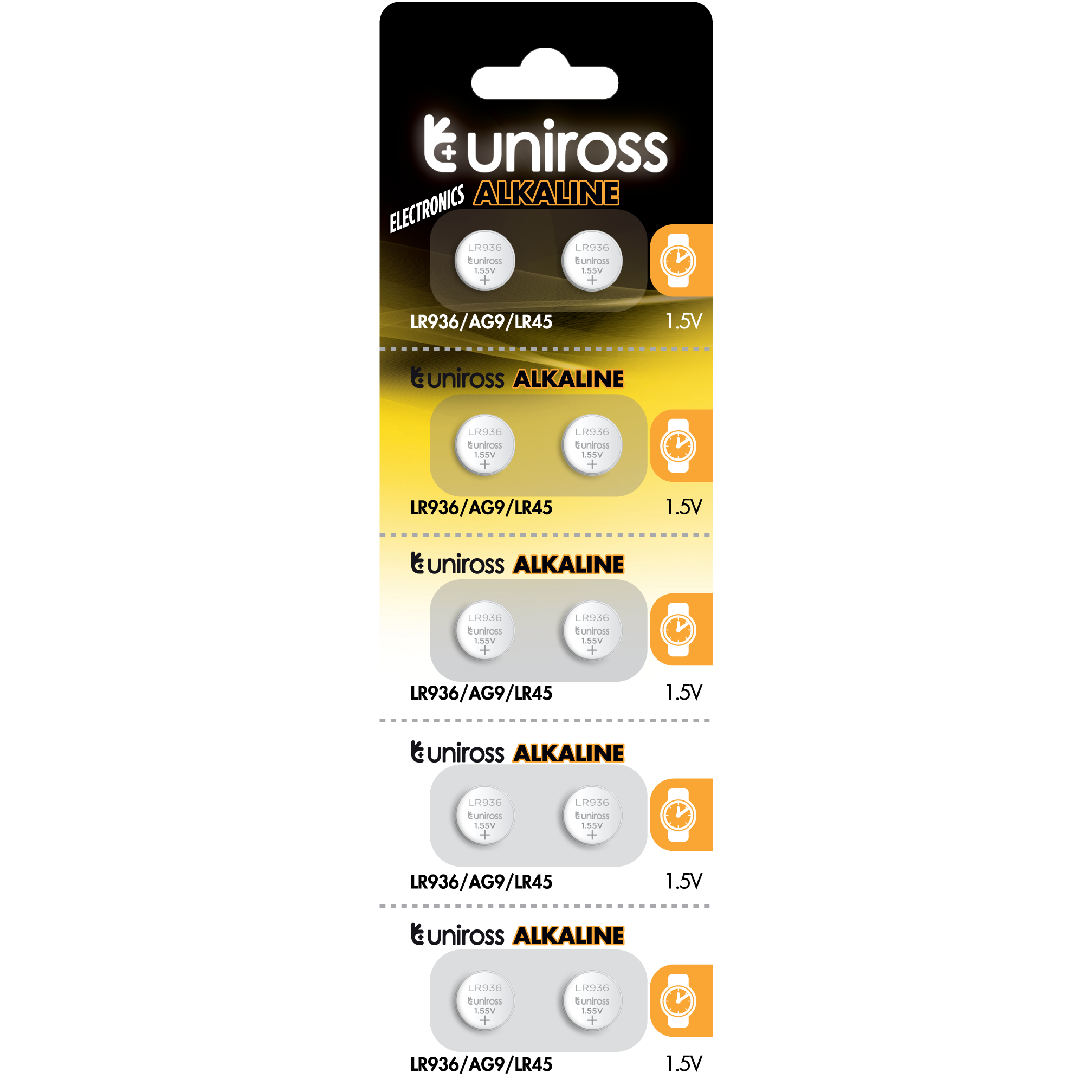 Alkaline Batteries AG9 LR936 - 394 - 936 - 1.55V Uniross
