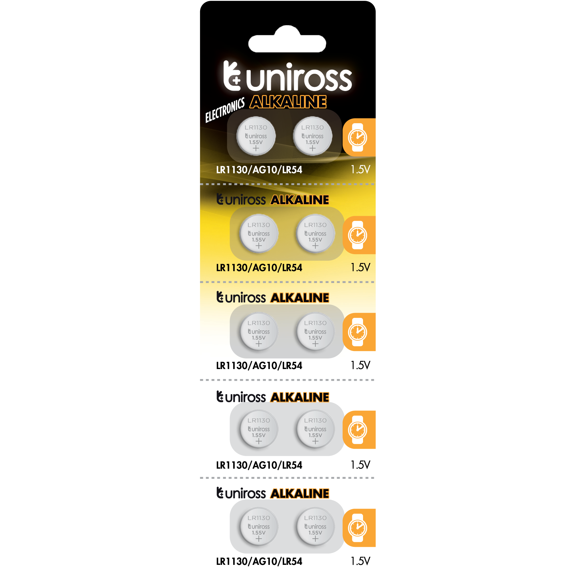10 Alkaline Batteries AG10 LR1130 389 189 1.55V Uniross
