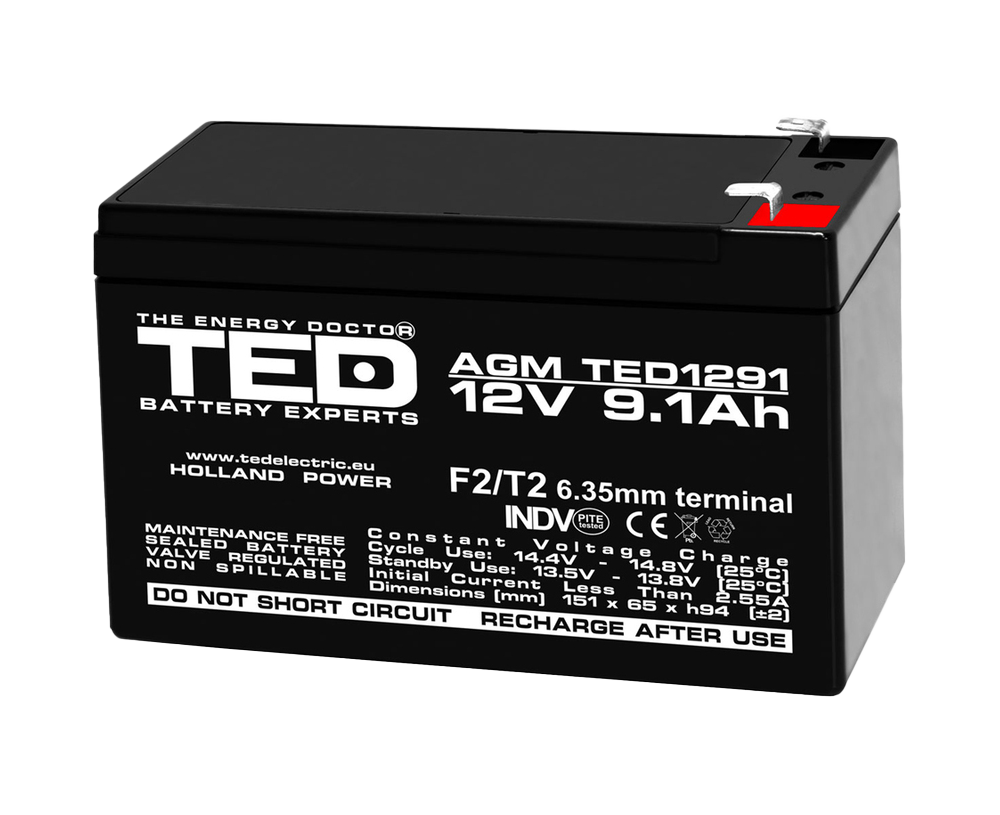 AGM Lead-Acid Battery 12V 9 AH - TED