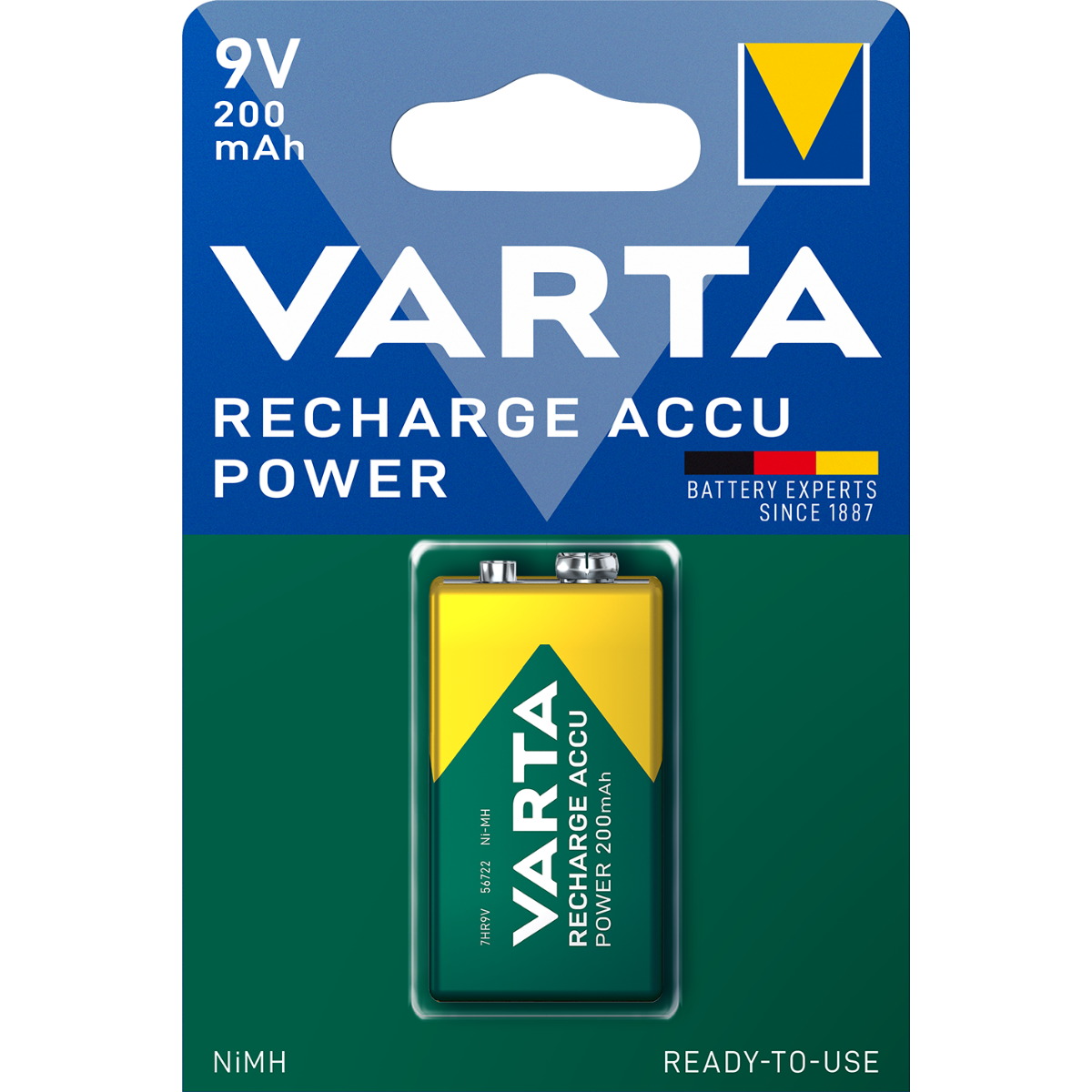 Rechargeable Battery 9V Varta Power 9V 200 mAh