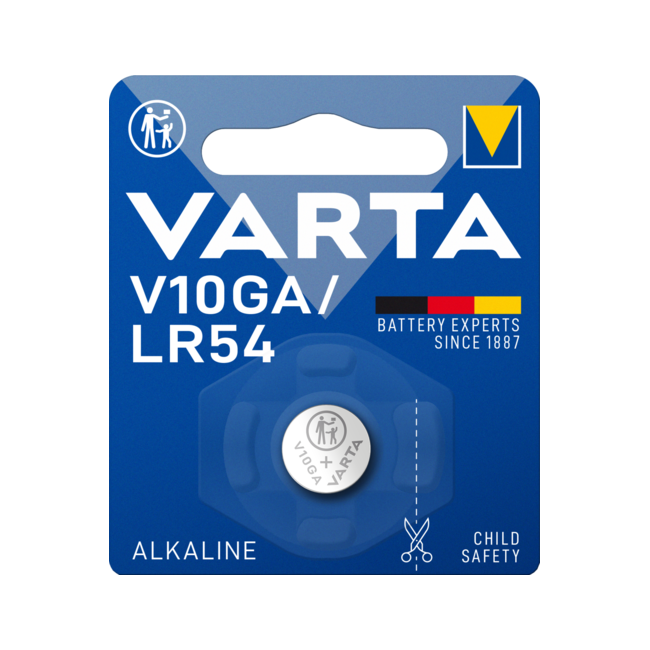 Алкална батерия LR54 AG10 Varta V10GA LR54 1.5V